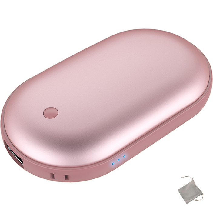 가전디지털 애니클리어 충전식 보조배터리 휴대용 손난로 전기 핫팩 + 파우치, iGPB-HOT3, 핑크