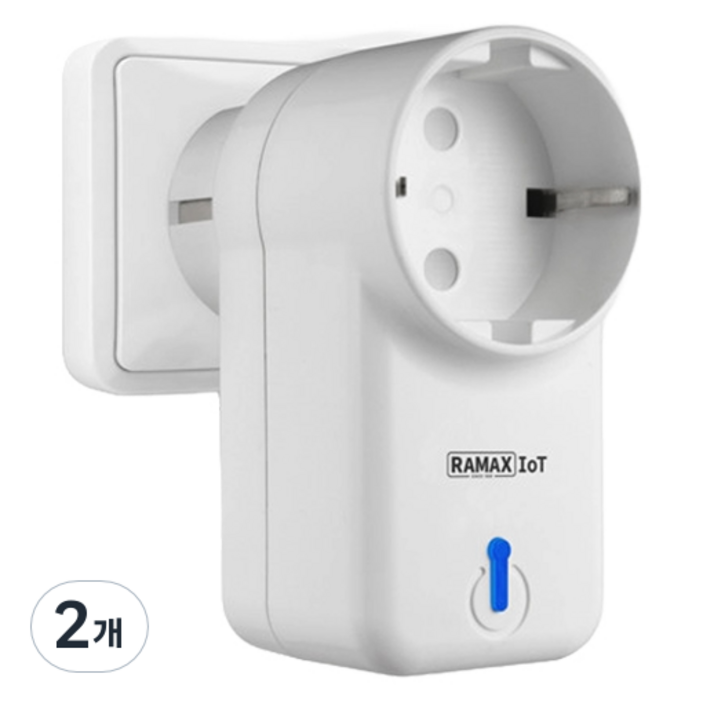 라맥스 스마트 플러그 1구 RPG-724W, 8cm, 화이트, 2개