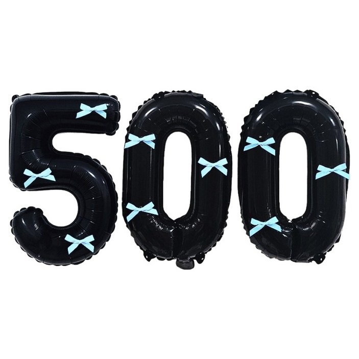 올리브파티 숫자 풍선 + 발레코어 리본 9p 기본 세트