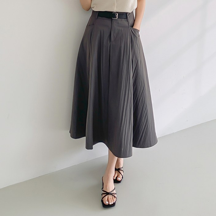 부루앤쥬디 G 뒷밴딩 벨티드 스커트 BORGSK401B