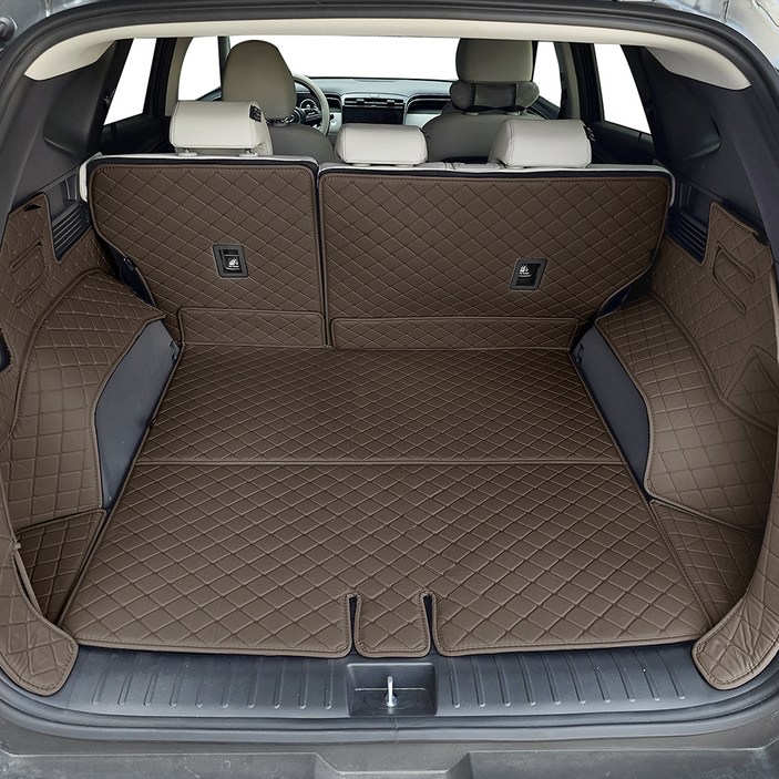 비비키 프리미엄 풀커버 트렁크매트, 더뉴 투싼NX4 하이브리드 스피커X 2023, 다크브라운