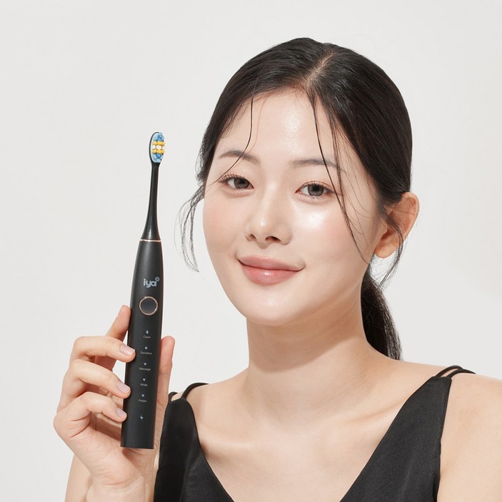IYA 이야 음파 전동칫솔 ISB2202 초음파 교정 치석 미백 휴대용 칫솔, 이야 음파 전동칫솔 ISB2202 블랙, 1개