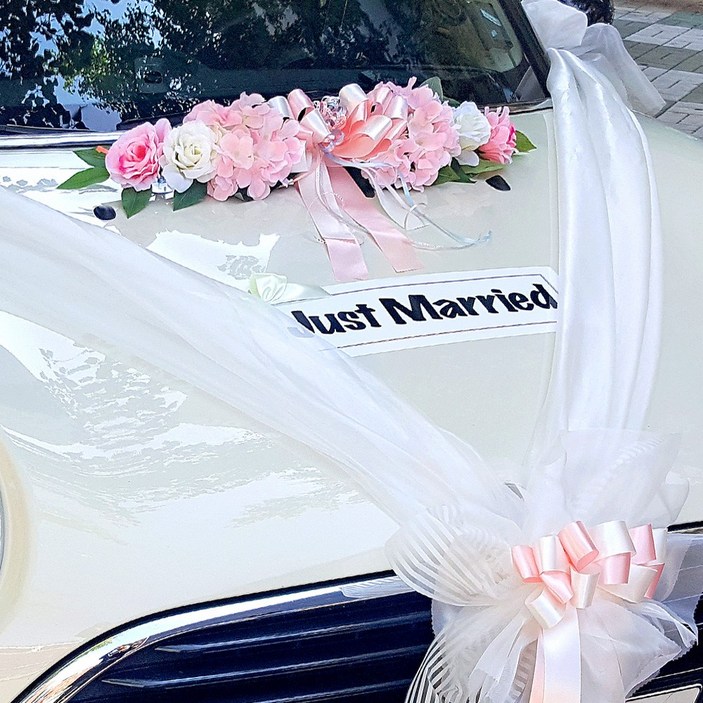 세트형 러브헌터 웨딩카장식 세트 리본 꾸미기 자체디자인 국내제작