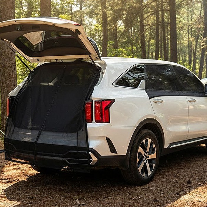 벤비아 기아 쏘렌토 호환 차박 모기장 풀 세트 앞문 뒷문 트렁크 3종 캠핑 차크닉 햇빛가리개 사생활보호 그늘막 커튼 00362, 1세트, 블랙3종