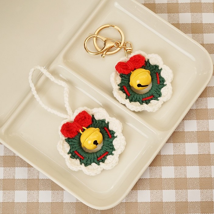 크리스마스 리스 만들기 재료 세트 diy 크로셰 뜨개질 패키지 핸드메이드 선물 오너먼트