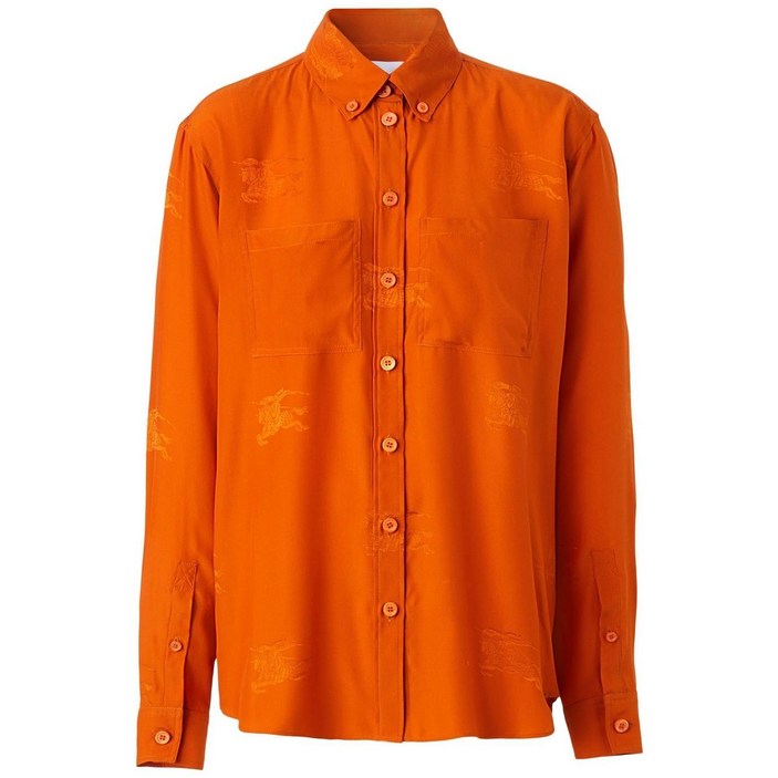 버버리 로고 자수 긴소매 셔츠