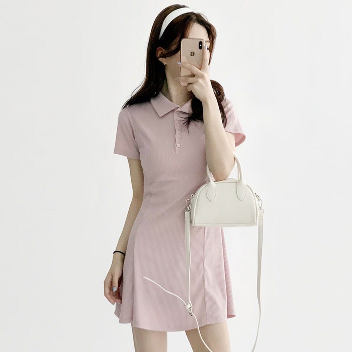 [국내제작] 데이지클로젯 베이제이 카라 반팔 미니원피스 / 여름 썸머 청순 pk 피케이 원피스 나들이룩 여친룩 러블리 귀여운 데이트룩 심플 기본템 잘록핏 반소매 데일리룩