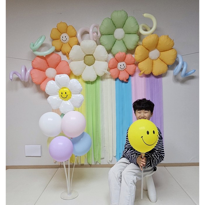 꽃풍선 파티스트리머 생일파티 어린이집 학교 풍선 포토존 장식 세트 꽃풍선 파티스트리머 생일파티 어린이집 학교 풍선 포토존 장식 세트
