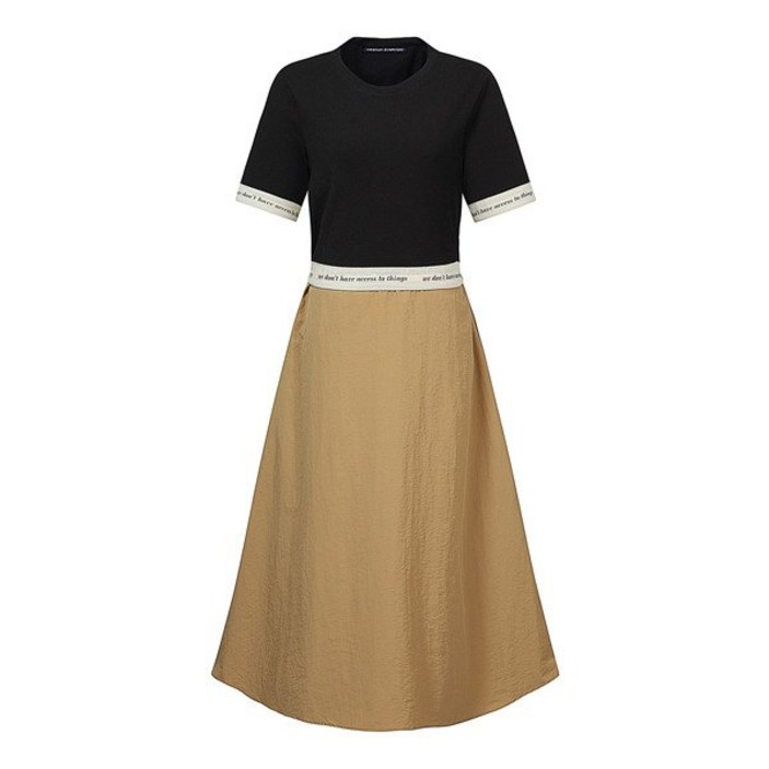 미니멈 레터링 배색 스트링 원피스 (EB2OW045D) 1554212