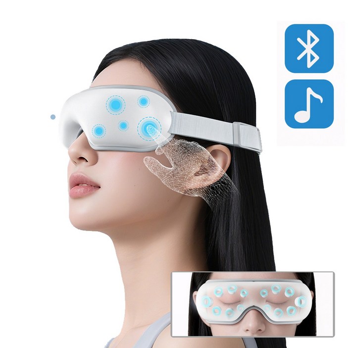 크린조 무선 온열 눈마사지기 눈 피로 완화 에어쿠션 3D 마사지기 블루투스 뮤직 지원 EM01