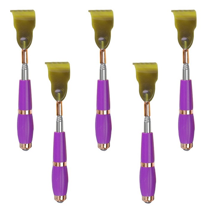 자석 롤러볼 휴대용 안테나 효자손 H타입 5단 효도손, 바이올렛