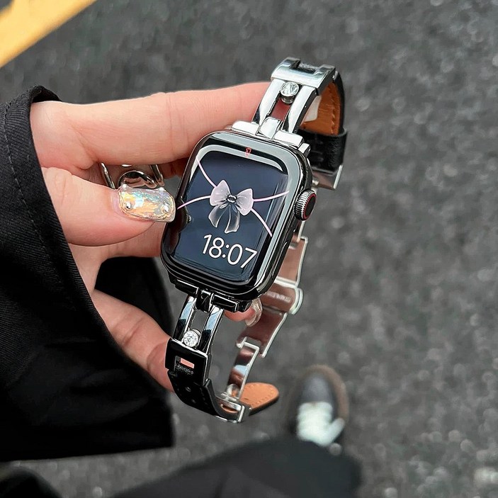 올해브 패션 가죽 애플워치 스트랩 밴드