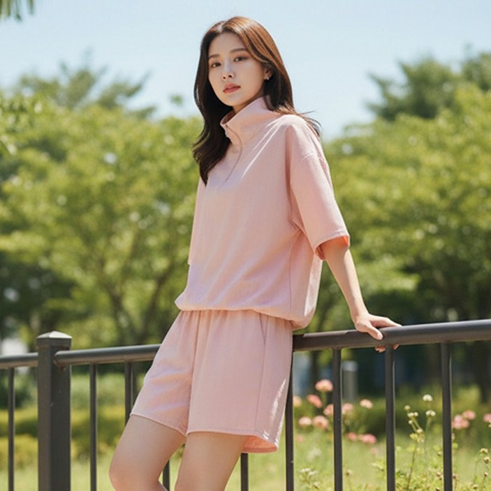 메이킹유 반집업 반팔 반바지 세트 1008P라이트아노락셋업