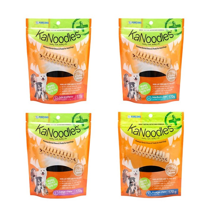 이슈펫 카누들 덴탈껌 플러스 입냄새 치석제거 지퍼백 170g, M사이즈, 170g, 1개