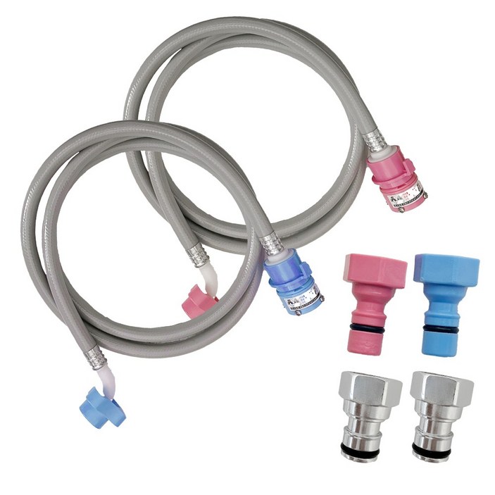 해피니즈 국산 냉수 2M  온수 2M 세탁기호스  커플링 4개 세트