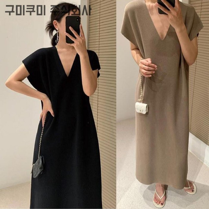150kg까지 빅사이즈 1+1 날씬해보이는 브이넥 일자 원피스 특가상품 여성 여름 신상 편한 가오리핏 반팔 무지 루즈핏 단아한 박스티 햅번 3xl 얇은 시원한 롱 a라인 스커트