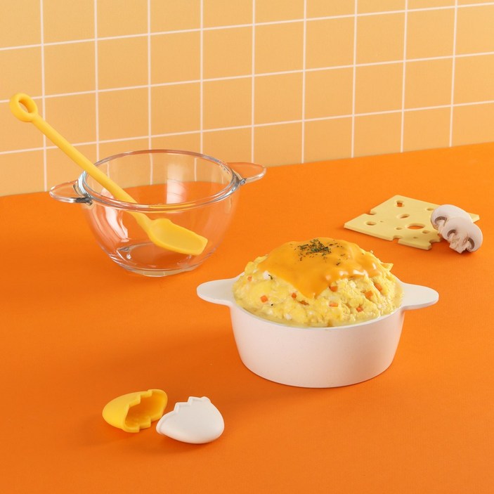 네오플램 에그밤 폭탄 계란찜 인덕션 찜기 냄비 실리콘 그립 스푼, 1개, 19.2cm
