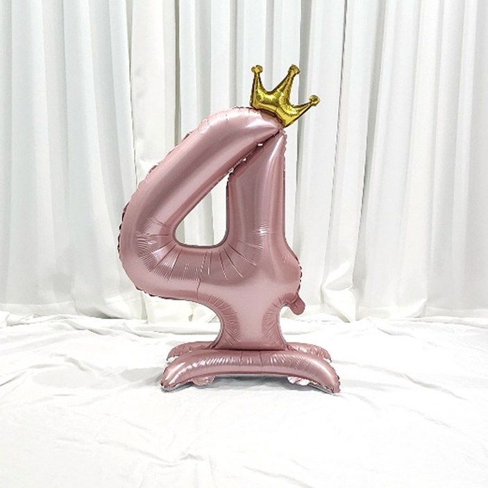 홈 파티 풍선 42인치 받침 왕관 숫자 3 일체형 대형 풍선 핑크 생일 기념일 행사