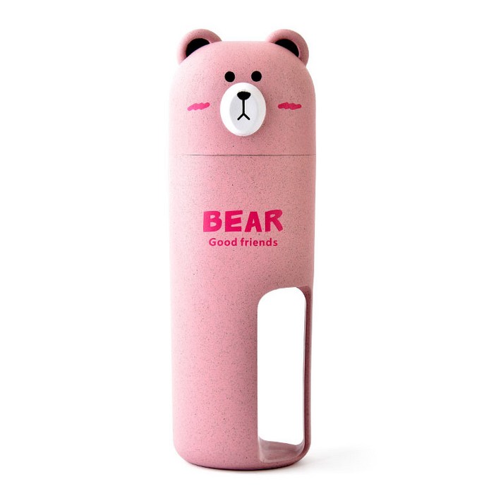 더자카 파스텔 곰돌이 칫솔 케이스 칫솔 2p