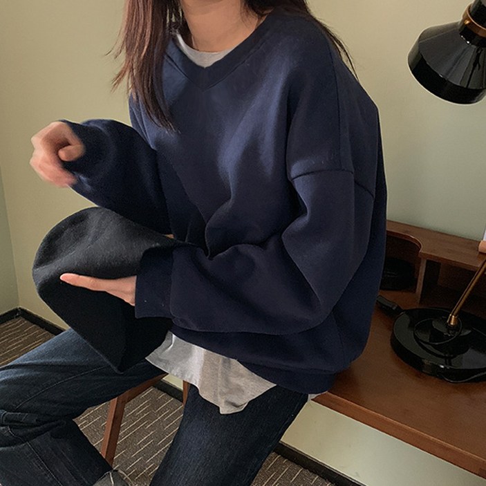 당일출고 수엠W 3단쭈리 특양면 무지 S190 V맨투맨