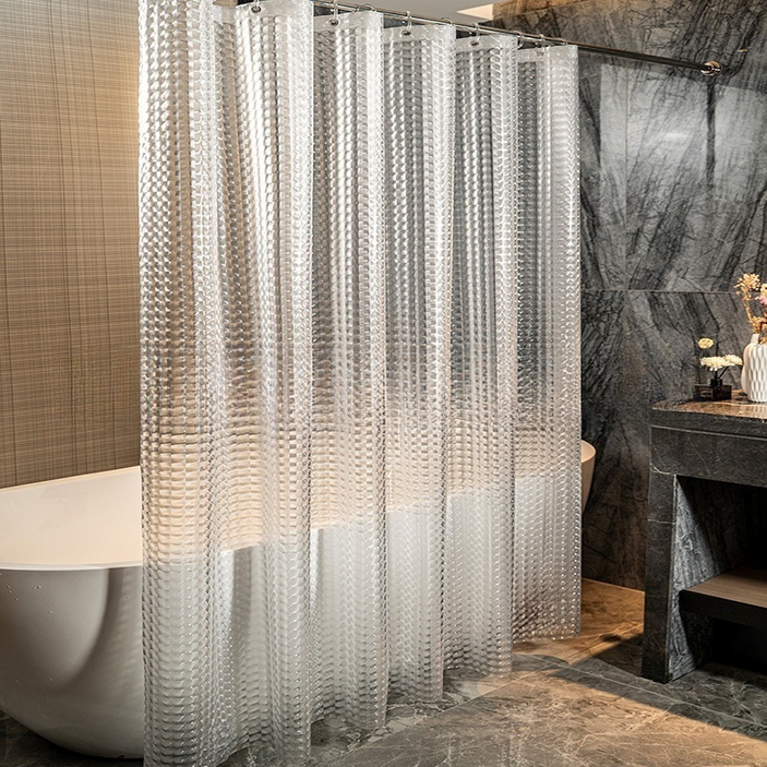 샤워커튼 사각배열 곰팡이방지 커튼링포함