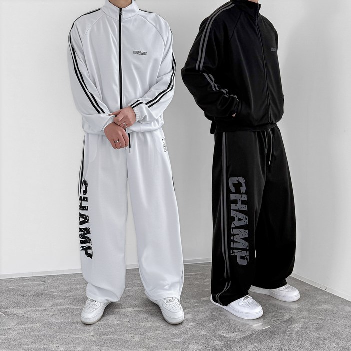 SET추가금X 트랙 챔프 집업  와이드 팬츠 세트 트레이닝 셋업 봄 가을 운동복