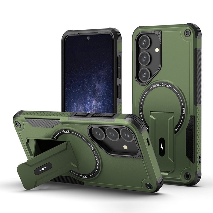 삼성 S24/S25/S26 플러스/울트라 및 아이폰17프로맥스 마그네틱 스탠드형 충격방지 매트 케이스 4각 에어백 MagSafe 방유 방지문 전체보호 하드케이스무광 지문방지남녀공용