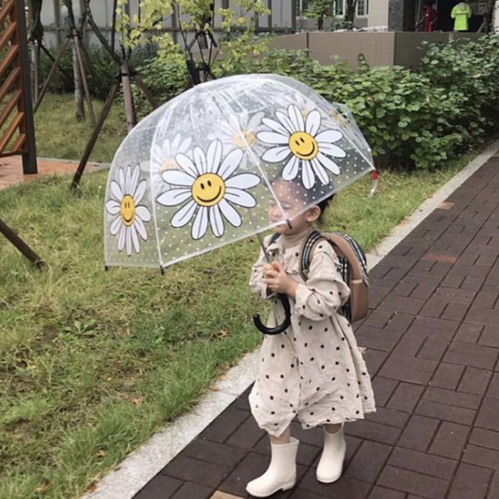 유아동패션 KC인증 사은품증정 데이지 유아투명우산 안전 창 돔형 아동 어린이우산