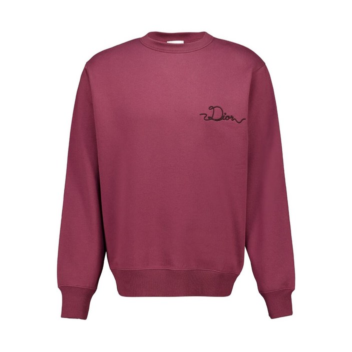 디올 자수 긴소매 스웨트셔츠