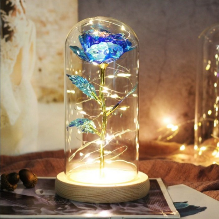 유리돔 LED 장미 유리돔 LED 장미