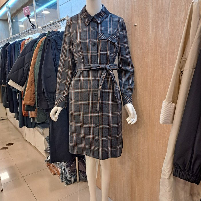 프로그램 초특가 가성비짱 체크셔츠원피스 무릎살짝밑기장 ,p224o020뉴코아울산점