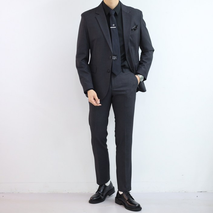 빅사이즈 남성 3피스 정장 세트 110130 슬림핏 베스트 포함 결혼식 면접 수트