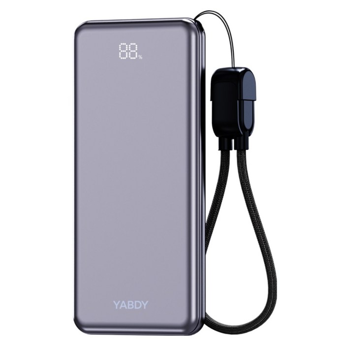 얍디 기내용 보조배터리 고속충전 초경량 초소형 여행용 미니 대용량 5000mAh PD 20W 잔량표시C타입 케이블 한국 미국 유럽 인증 KC인증완료 기내반입 가능