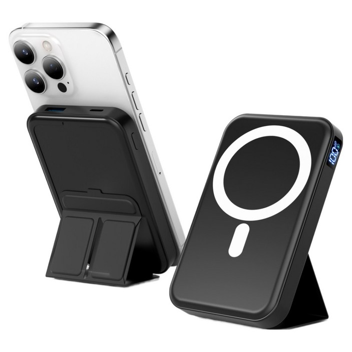 TRYSEEK 맥세이프 보조배터리 10000mAh 무선 보조배터리 고속충전 PD22.5W QC3.0 C타입 핸드폰거치대