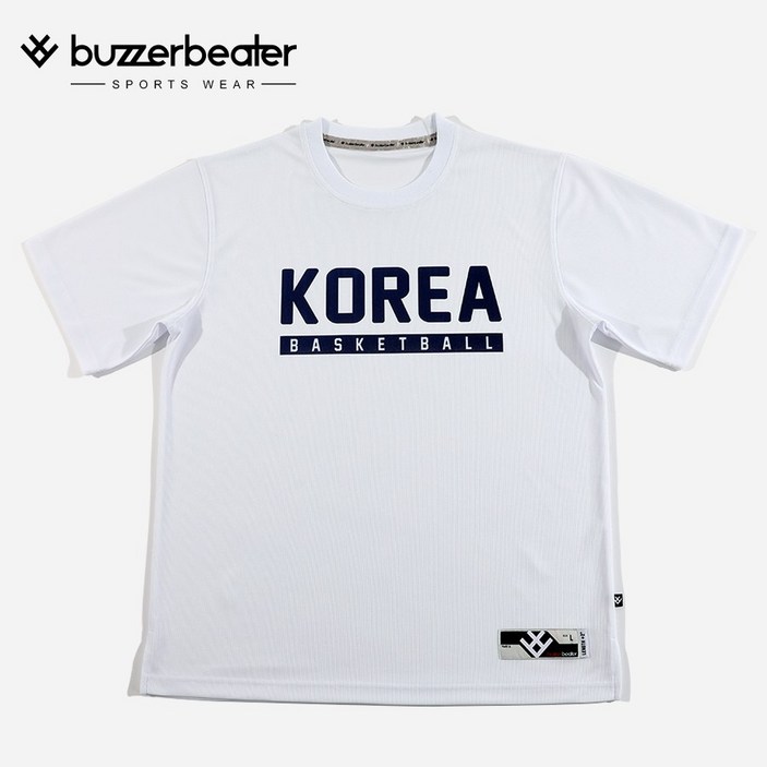 [버저비터] 농구 반팔 화이트 KOREA TEXT 티셔츠