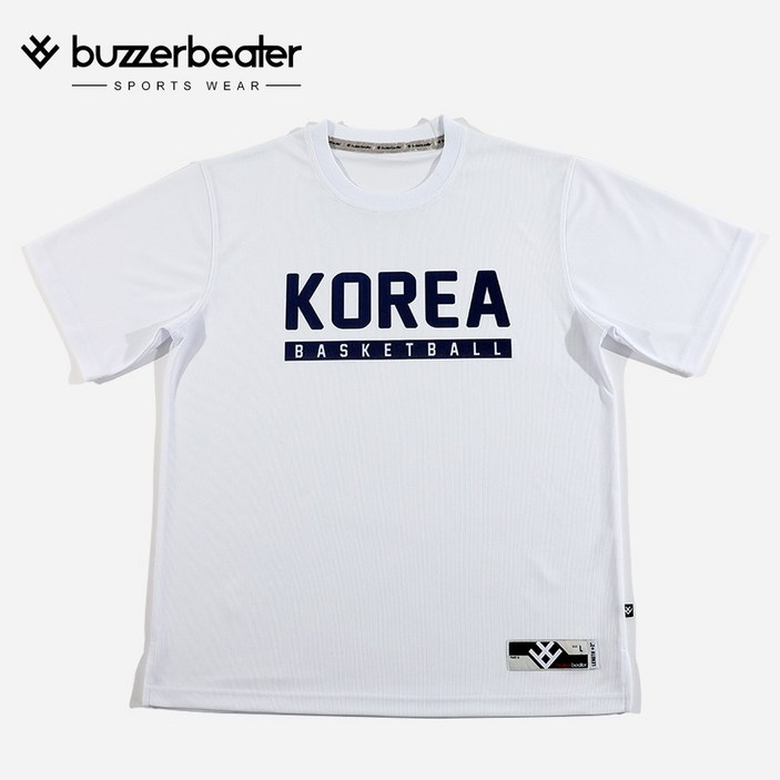 버저비터 농구 반팔 화이트 KOREA TEXT 티셔츠