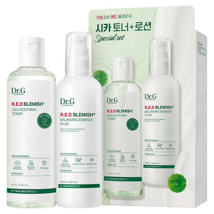 닥터지 레드 블레미쉬 시카 토너 200ml  로션 150ml 2종 세트, 1세트