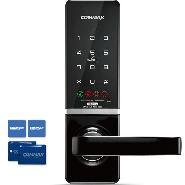 COMMAX 무타공 주키 도어락 카드키 4p 세트 CDL515M