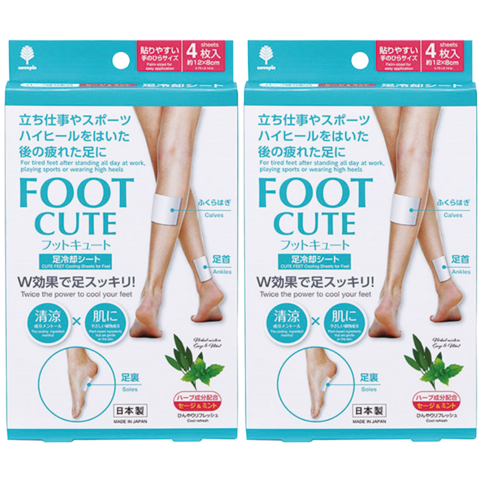 노보핀 코쿠보 풋 큐트 쿨링 시트 세이지민트, 4개입, 2개