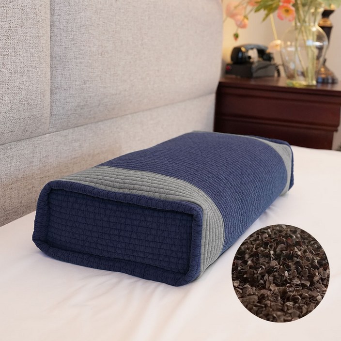 숙면예감 메밀 사각 베개, 파랑, 1개