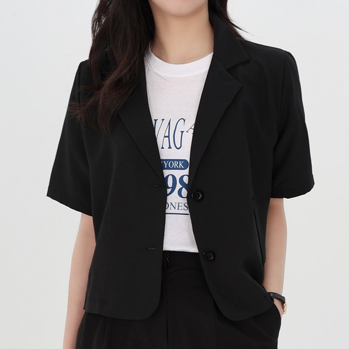 모이르벨라 여성용 베키 카라 반팔 자켓 O24SS2A0040