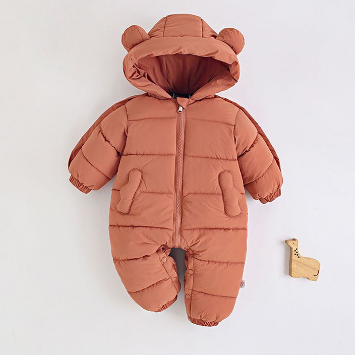 베베니즈 유아용 심플무지 후드 패딩 우주복