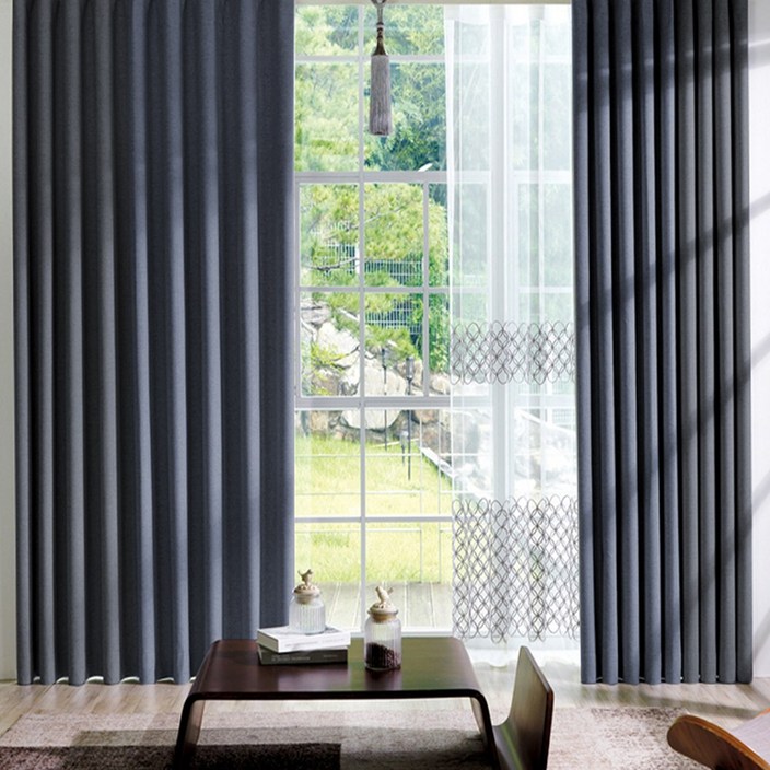 봉텍스 국내생산 투톤암막커튼 핀형 2p