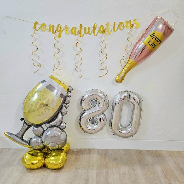 이벤트 생일 파티 졸업 환갑 칠순 팔순 축하 대형 풍선 가랜드 장식 세트, 1개