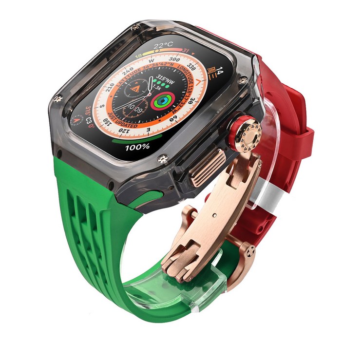 애플워치용 호환 일체형 스트랩 9 8 7 울트라모델 호환, 6번 색상, 1개