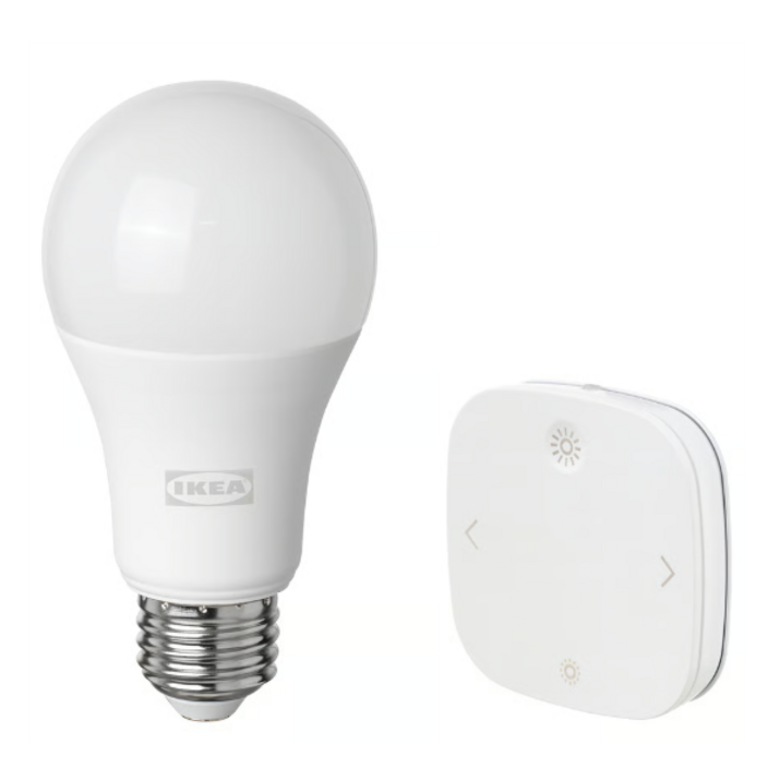 이케아 전구 / 이케아 e26 스마트전구+ 스마트 리모컨세트 / TRADFRI 트로드프리 밝기조절리모컨 + E26 LED전구 304.065.41