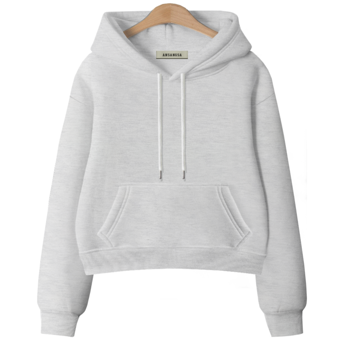 몰토벨리노 [ANSANGSA] 무지 여성 semi크롭 루즈핏 후드 스웨트셔츠