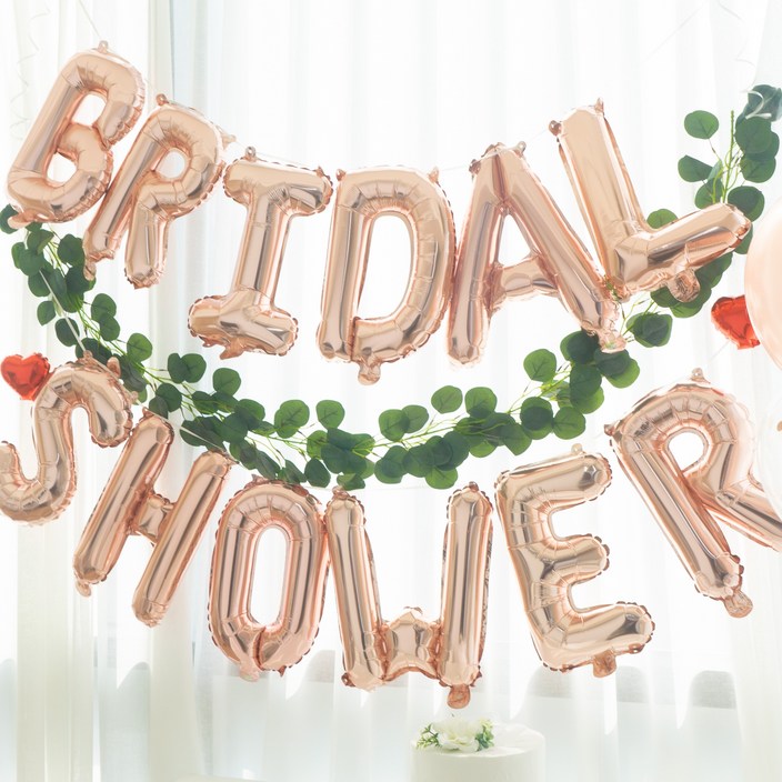 [올인원] 브라이덜샤워풍선 3인세트 레터링 가랜드 로즈골드