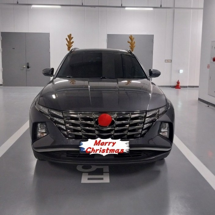 사슴뿔 크리스마스 이벤트 장식용 루돌카 자동차 루돌프 뿔 웨딩카 파티장식 차, 1개, LED 순록뿔