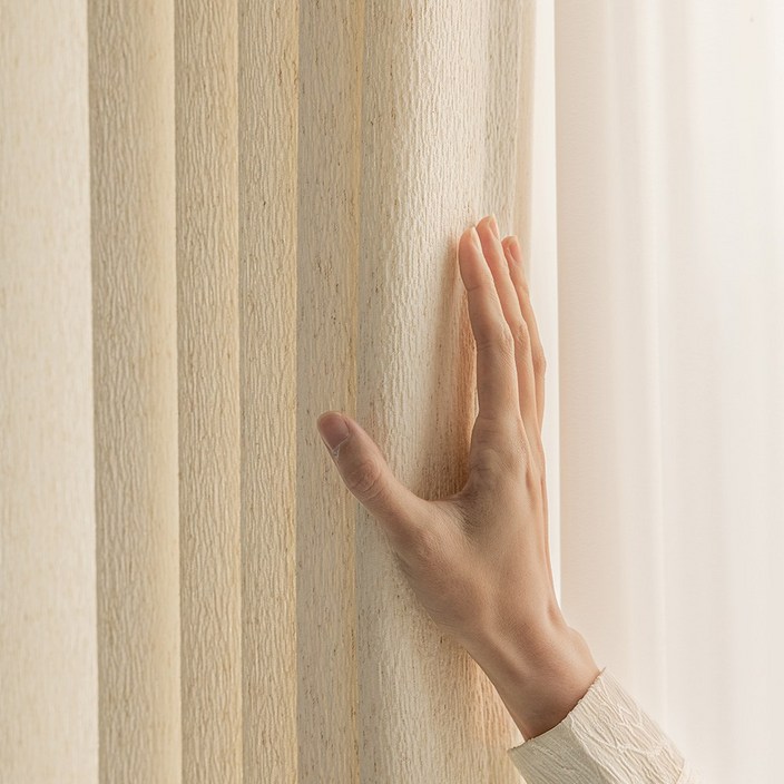 커튼킹 린넨패브릭 소르르 헤비쉬폰커튼 핀형 창문커튼 2p 일반커튼레일